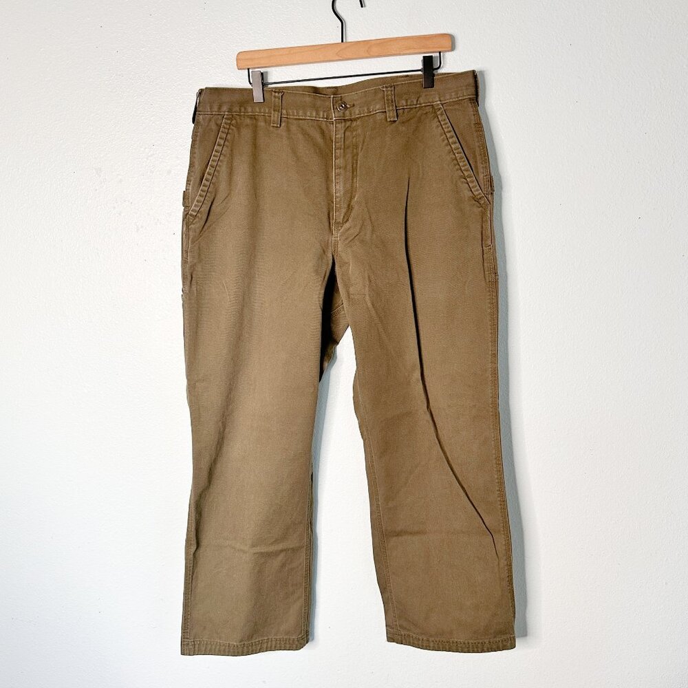 Duluth Trading Carpenter Pants Twill Relaxed Fit Green Men's 38 x 30